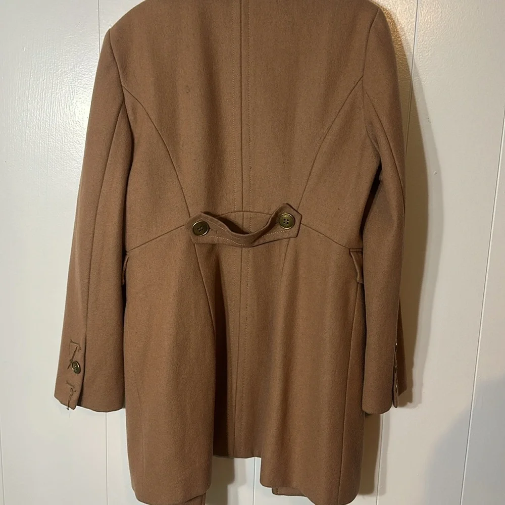 Kenneth Cole peacoat wool double breasted tan camel coat - Picture 6 of 6